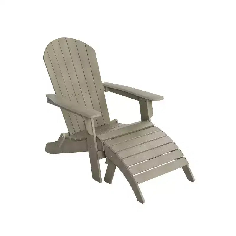 WestinTrends Tuscany HIPS Outdoor Patio Folding Adirondack Chair with Ottoman (2-Piece Set)