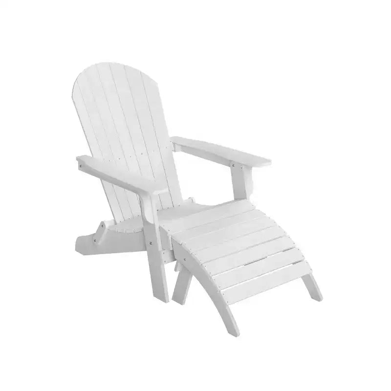 WestinTrends Tuscany HIPS Outdoor Patio Folding Adirondack Chair with Ottoman (2-Piece Set)