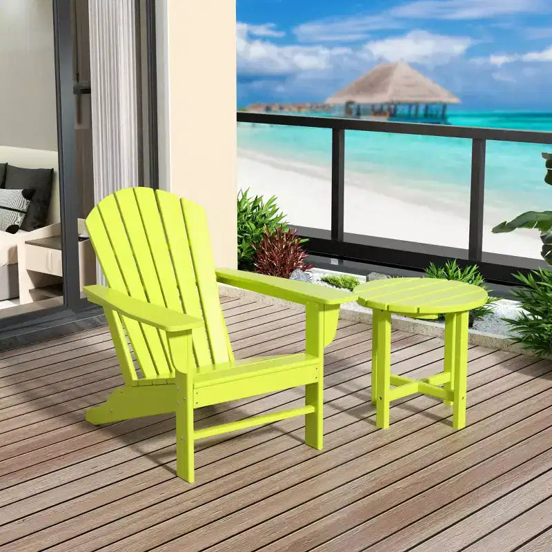 WestinTrends Dylan HDPE Outdoor Patio Adirondack Chair with Side Table (2-Piece Set)