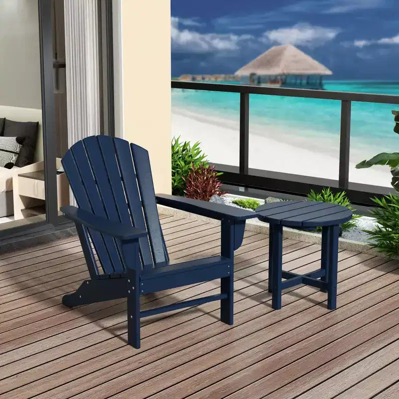 WestinTrends Dylan HDPE Outdoor Patio Adirondack Chair with Side Table (2-Piece Set)