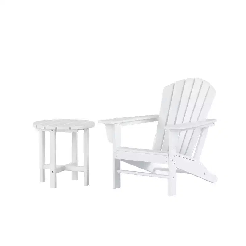 WestinTrends Dylan HDPE Outdoor Patio Adirondack Chair with Side Table (2-Piece Set)