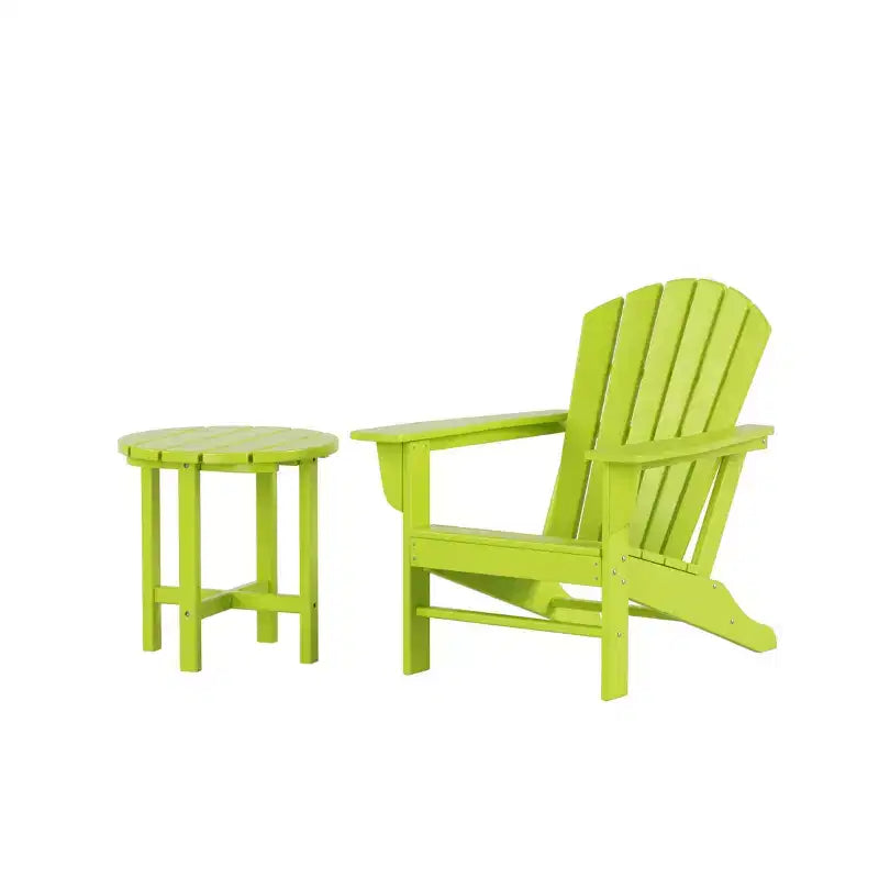 WestinTrends Dylan HDPE Outdoor Patio Adirondack Chair with Side Table (2-Piece Set)