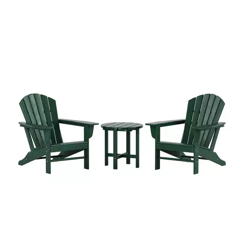 WestinTrends Dylan HDPE Outdoor Patio Adirondack Conversation Set (3-Piece)