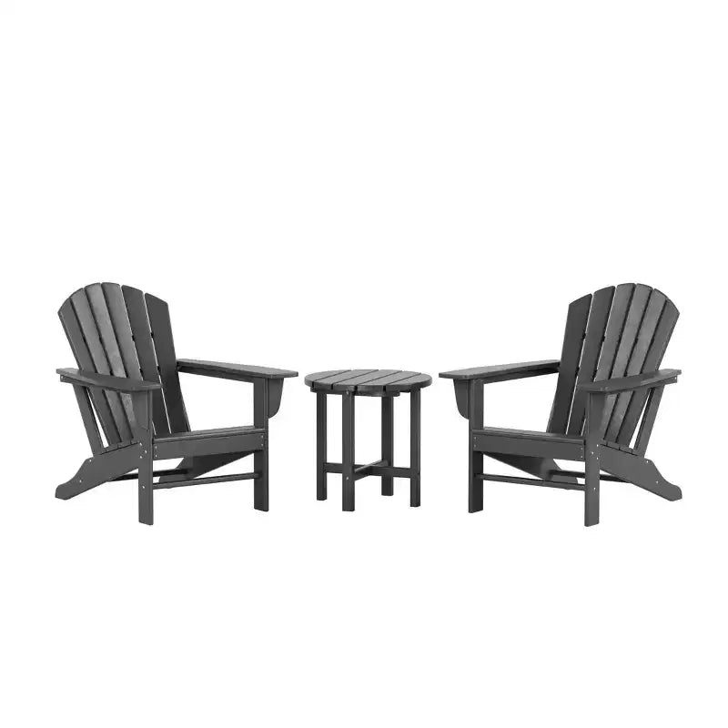 WestinTrends Dylan HDPE Outdoor Patio Adirondack Conversation Set (3-Piece)