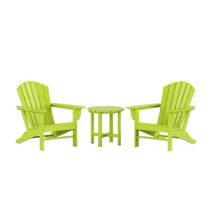 WestinTrends Dylan HDPE Outdoor Patio Adirondack Conversation Set (3-Piece)