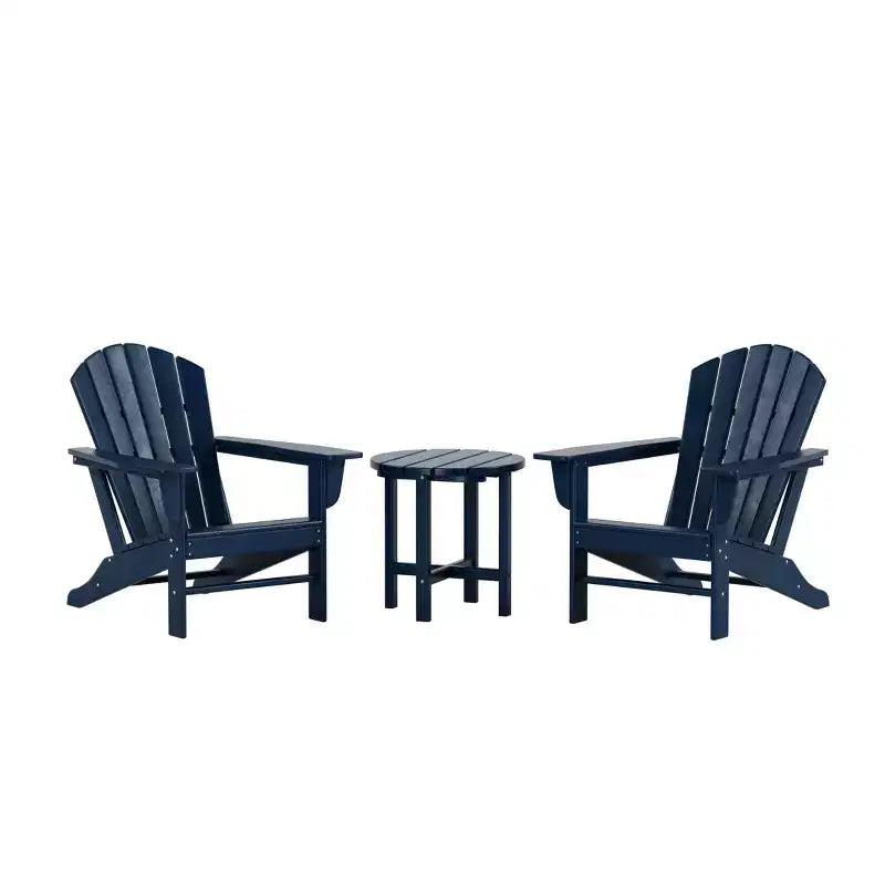 WestinTrends Dylan HDPE Outdoor Patio Adirondack Conversation Set (3-Piece)