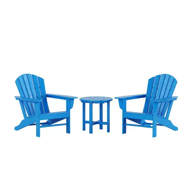 WestinTrends Dylan HDPE Outdoor Patio Adirondack Conversation Set (3-Piece)