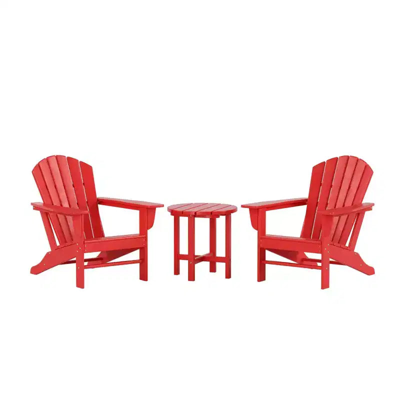WestinTrends Dylan HDPE Outdoor Patio Adirondack Conversation Set (3-Piece)