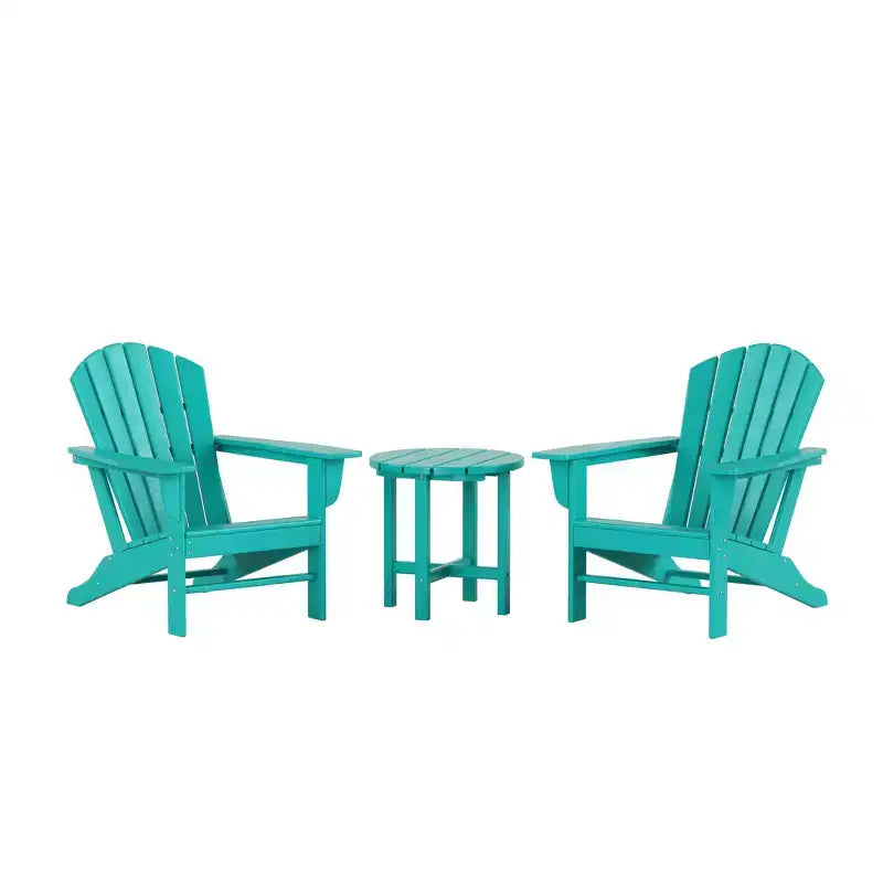 WestinTrends Dylan HDPE Outdoor Patio Adirondack Conversation Set (3-Piece)