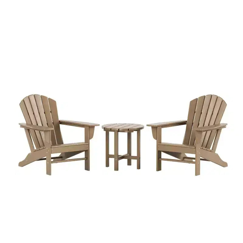 WestinTrends Dylan HDPE Outdoor Patio Adirondack Conversation Set (3-Piece)