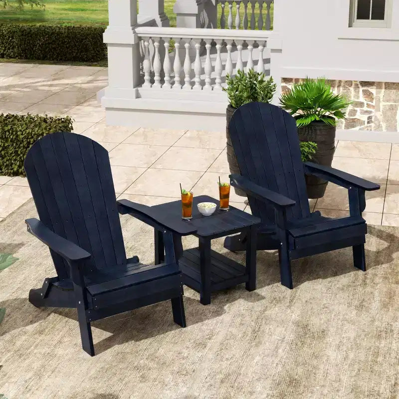 WestinTrends Tuscany HIPS -Outdoor Patio Folding Adirondack Conversation Set (3-Piece)