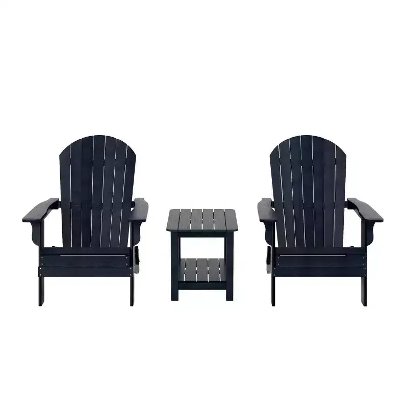 WestinTrends Tuscany HIPS -Outdoor Patio Folding Adirondack Conversation Set (3-Piece)