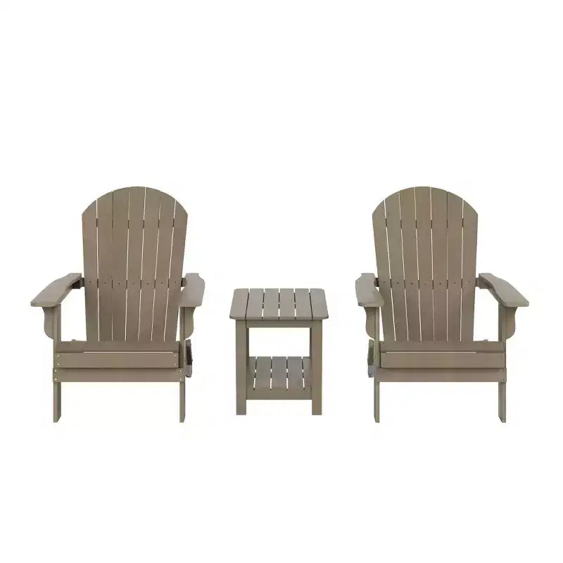 WestinTrends Tuscany HIPS -Outdoor Patio Folding Adirondack Conversation Set (3-Piece)