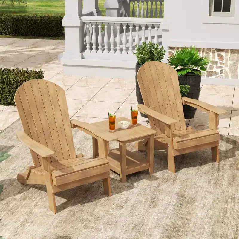 WestinTrends Tuscany HIPS -Outdoor Patio Folding Adirondack Conversation Set (3-Piece)