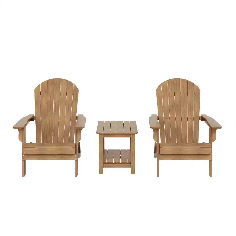 WestinTrends Tuscany HIPS -Outdoor Patio Folding Adirondack Conversation Set (3-Piece)