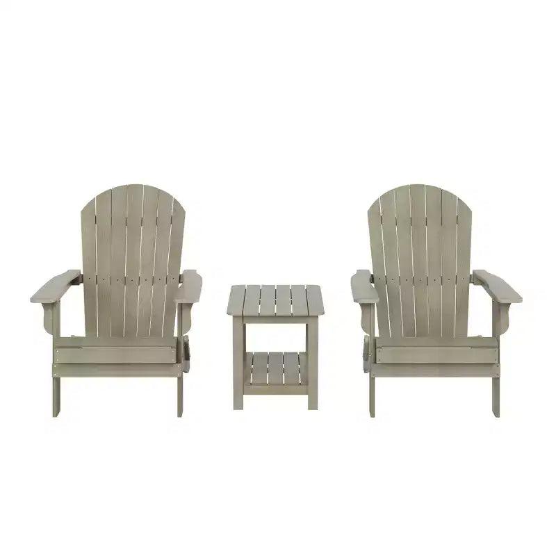 WestinTrends Tuscany HIPS -Outdoor Patio Folding Adirondack Conversation Set (3-Piece)