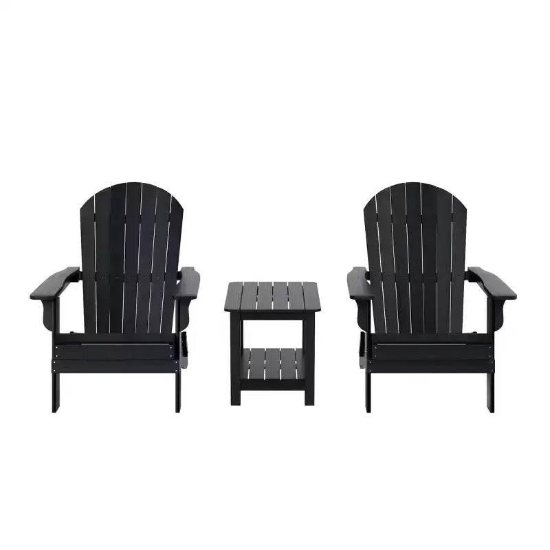 WestinTrends Tuscany HIPS -Outdoor Patio Folding Adirondack Conversation Set (3-Piece)