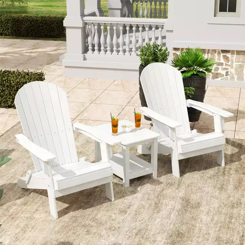 WestinTrends Tuscany HIPS -Outdoor Patio Folding Adirondack Conversation Set (3-Piece)