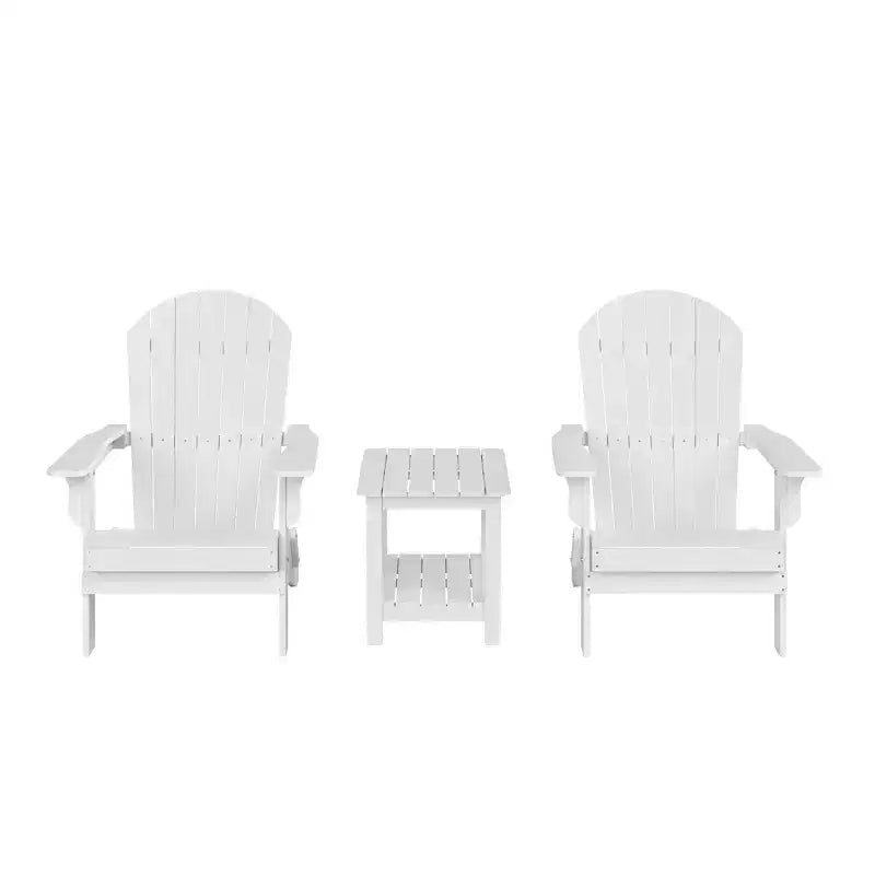 WestinTrends Tuscany HIPS -Outdoor Patio Folding Adirondack Conversation Set (3-Piece)