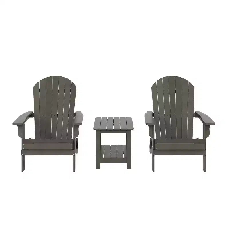 WestinTrends Tuscany HIPS -Outdoor Patio Folding Adirondack Conversation Set (3-Piece)