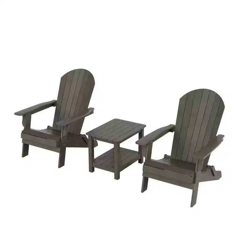 WestinTrends Tuscany HIPS -Outdoor Patio Folding Adirondack Conversation Set (3-Piece)