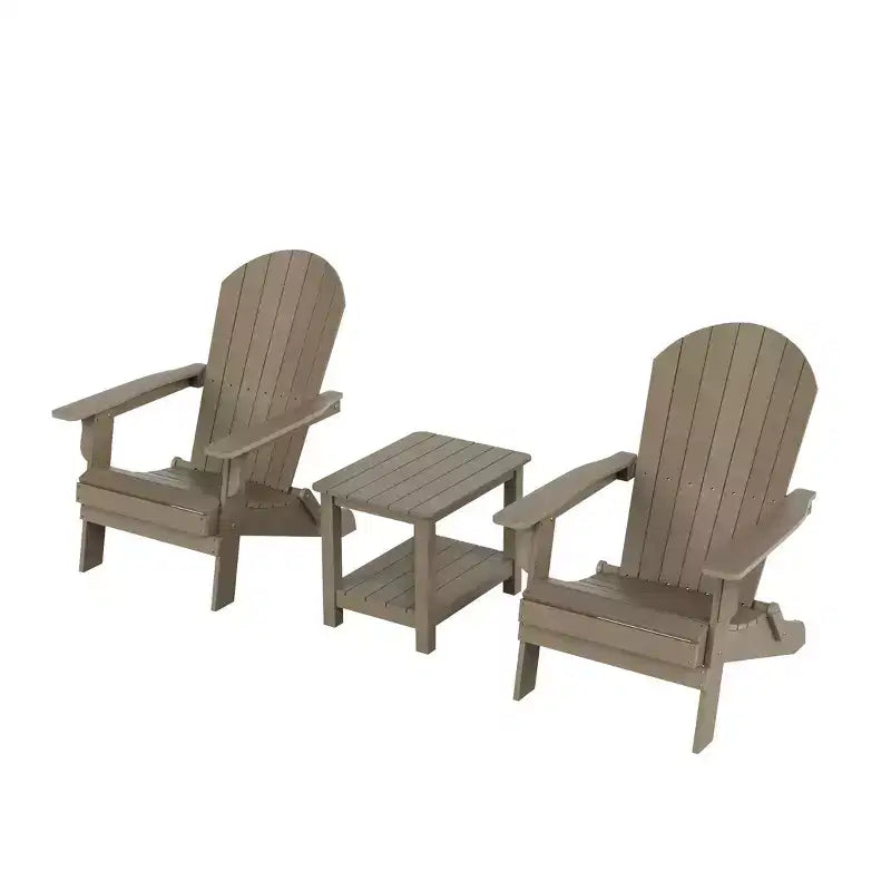 WestinTrends Tuscany HIPS -Outdoor Patio Folding Adirondack Conversation Set (3-Piece)