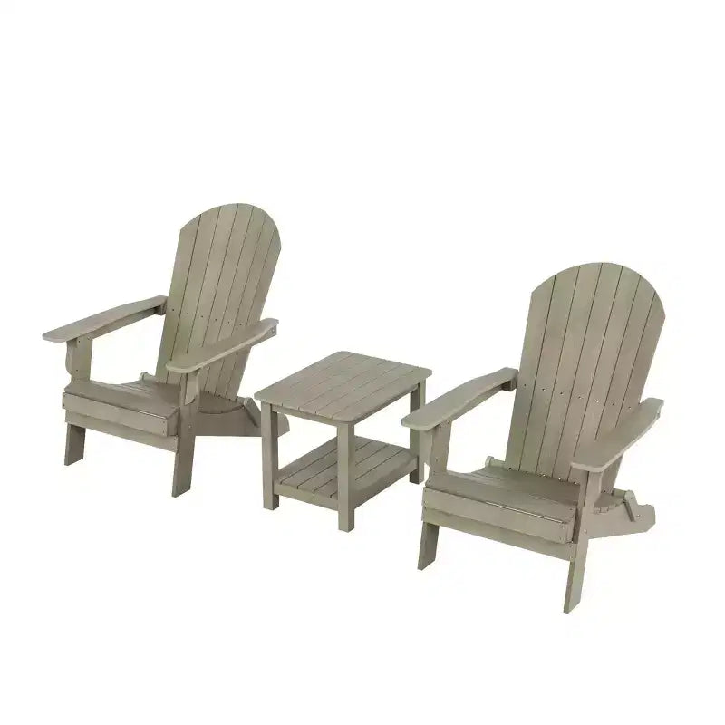 WestinTrends Tuscany HIPS -Outdoor Patio Folding Adirondack Conversation Set (3-Piece)