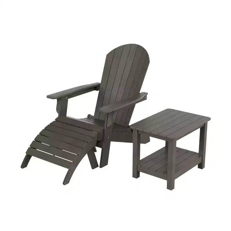 WestinTrends Tuscany HIPSOutdoorPatioFoldingAdirondackChair with Ottoman and Side Table (3-Piece)