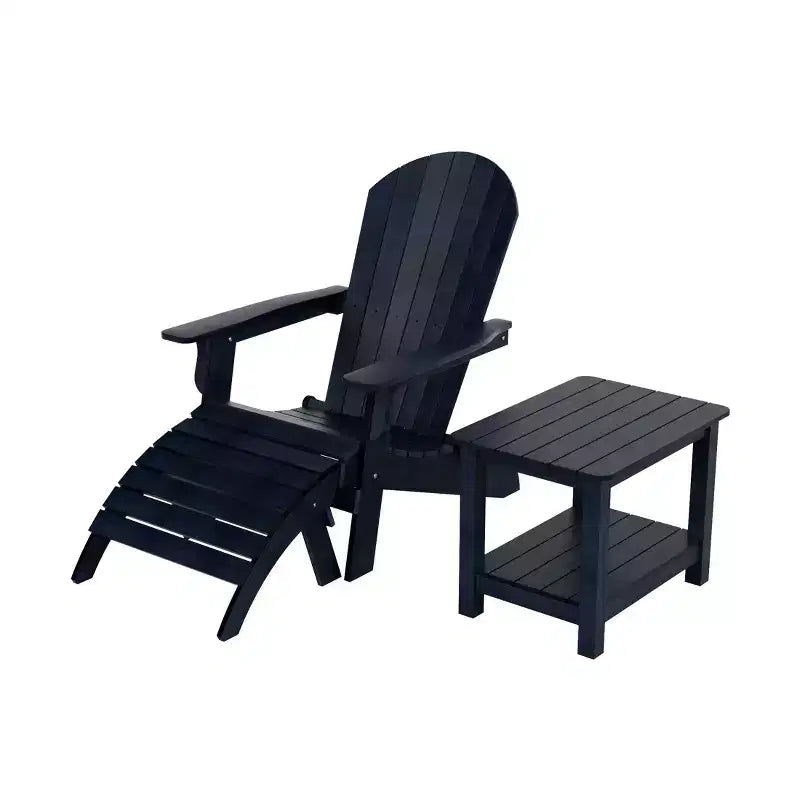 WestinTrends Tuscany HIPSOutdoorPatioFoldingAdirondackChair with Ottoman and Side Table (3-Piece)