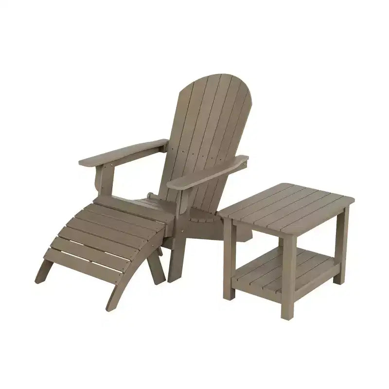 WestinTrends Tuscany HIPSOutdoorPatioFoldingAdirondackChair with Ottoman and Side Table (3-Piece)