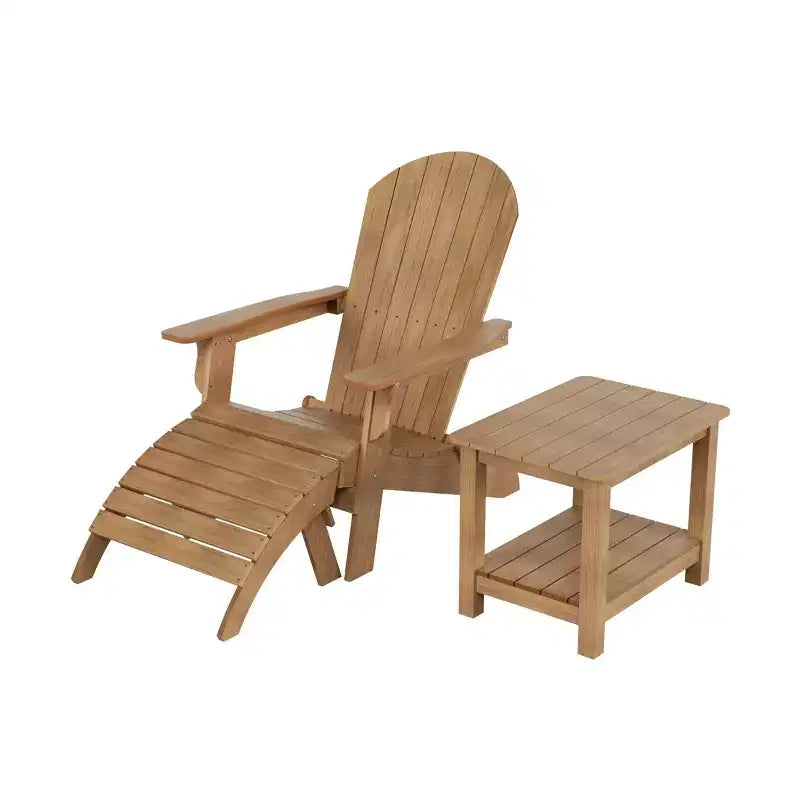 WestinTrends Tuscany HIPSOutdoorPatioFoldingAdirondackChair with Ottoman and Side Table (3-Piece)