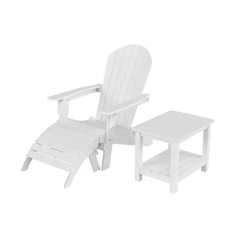 WestinTrends Tuscany HIPSOutdoorPatioFoldingAdirondackChair with Ottoman and Side Table (3-Piece)