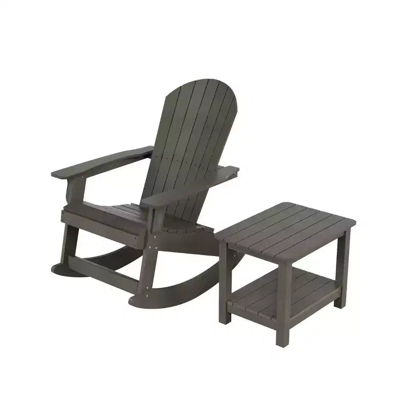 WestinTrends 2-Piece Outdoor Patio Adirondack Rocking Chair with Side Table Set