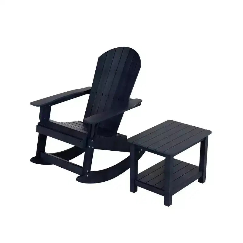 WestinTrends 2-Piece Outdoor Patio Adirondack Rocking Chair with Side Table Set