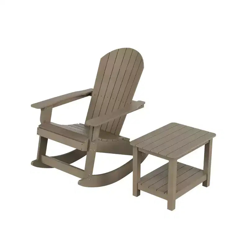 WestinTrends 2-Piece Outdoor Patio Adirondack Rocking Chair with Side Table Set