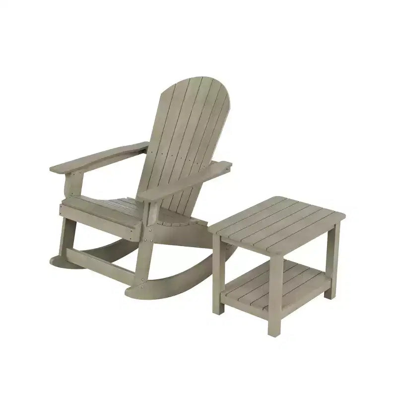 WestinTrends 2-Piece Outdoor Patio Adirondack Rocking Chair with Side Table Set