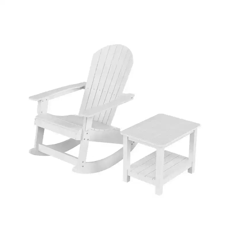 WestinTrends 2-Piece Outdoor Patio Adirondack Rocking Chair with Side Table Set