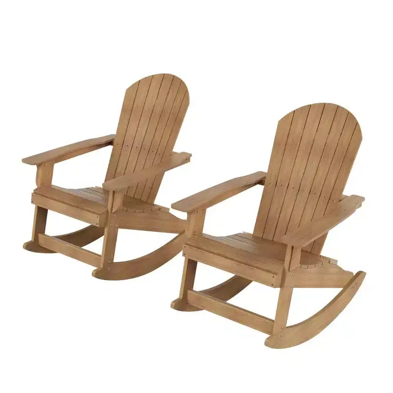 WestinTrends 2-Piece Outdoor Patio All-weather Adirondack Rocking Chair Set