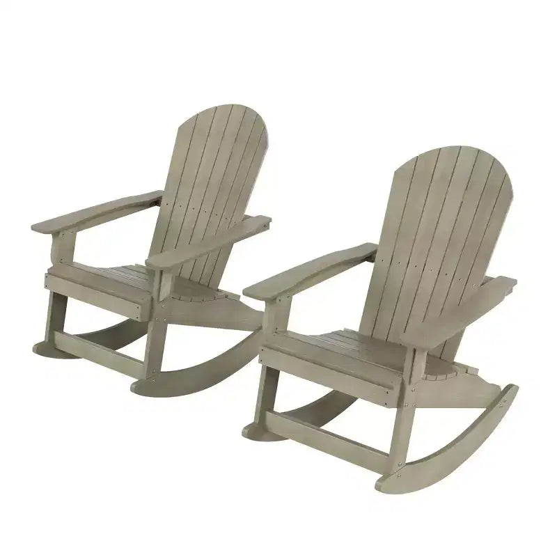WestinTrends 2-Piece Outdoor Patio All-weather Adirondack Rocking Chair Set
