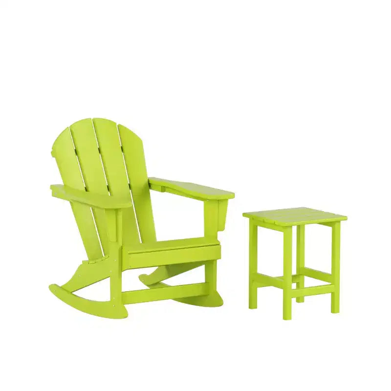 WestinTrends 2-Piece Set Outdoor Adirondack Rocking Chair with Side Table
