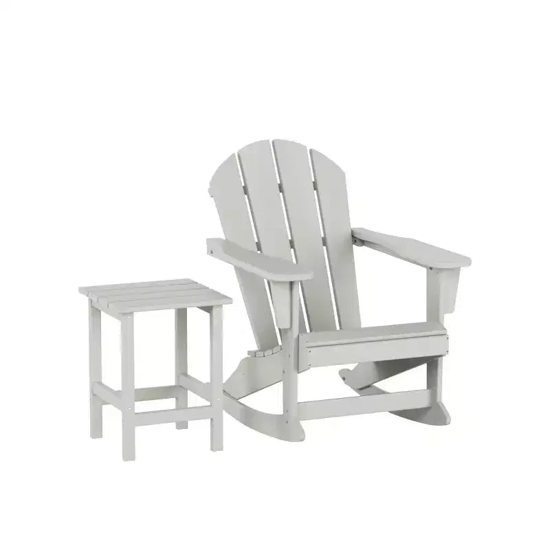 WestinTrends 2-Piece Set Outdoor Adirondack Rocking Chair with Side Table