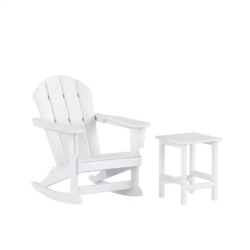 WestinTrends 2-Piece Set Outdoor Adirondack Rocking Chair with Side Table