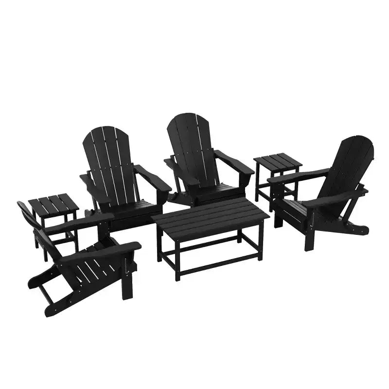 WestinTrends Ensemble de 7 chaises Adirondack pliantes d'extérieur avec table basse et table d'appoint