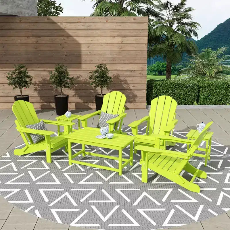WestinTrends Ensemble de 7 chaises Adirondack pliantes d'extérieur avec table basse et table d'appoint