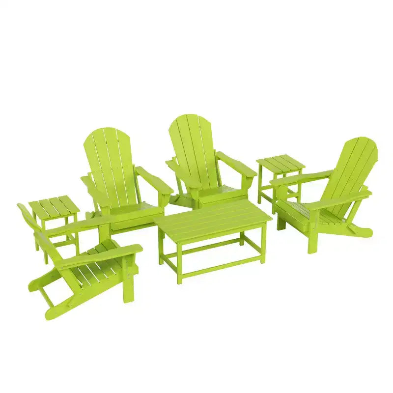 WestinTrends Ensemble de 7 chaises Adirondack pliantes d'extérieur avec table basse et table d'appoint