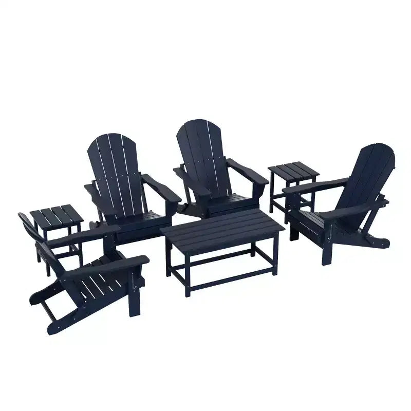 WestinTrends Ensemble de 7 chaises Adirondack pliantes d'extérieur avec table basse et table d'appoint