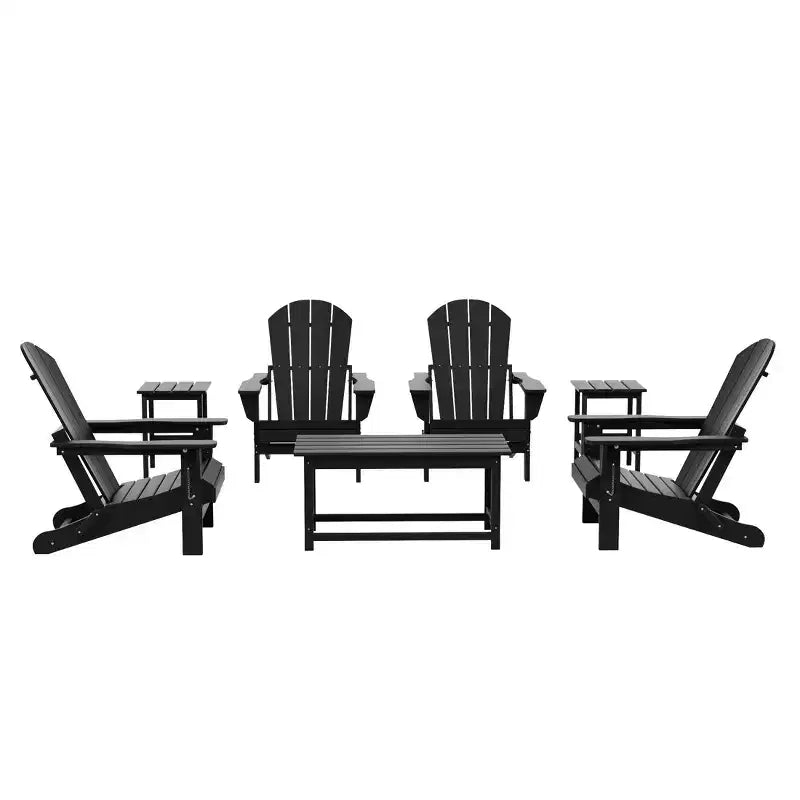 WestinTrends Ensemble de 7 chaises Adirondack pliantes d'extérieur avec table basse et table d'appoint