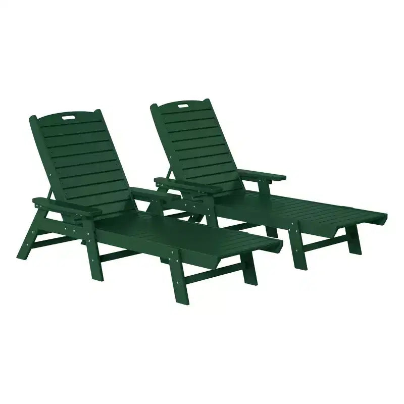 WestinTrends Adirondack Outdoor Chaise Lounge for Patio Garden Poolside (Set of 2)