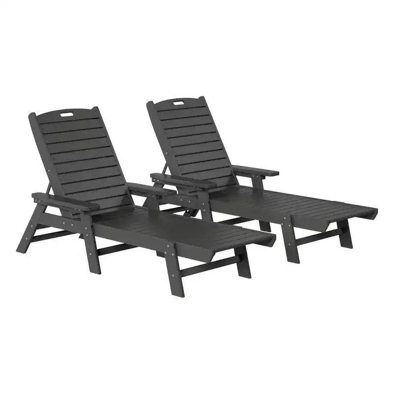 WestinTrends Adirondack Outdoor Chaise Lounge for Patio Garden Poolside (Set of 2)