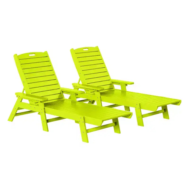 WestinTrends Adirondack Outdoor Chaise Lounge for Patio Garden Poolside (Set of 2)